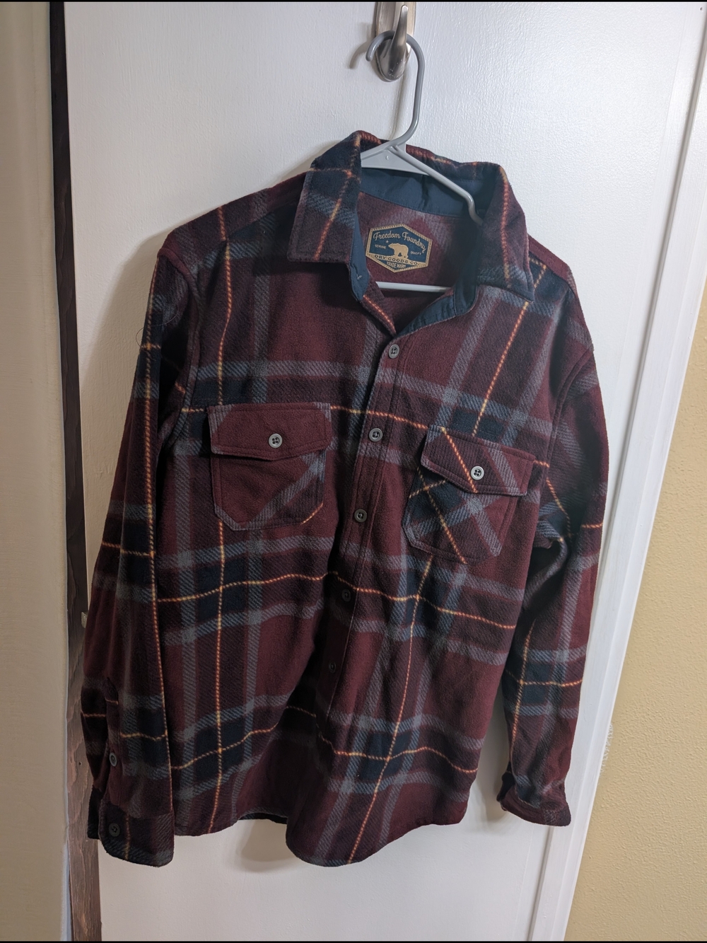 Men's Burgundy Plaid Lightweight Shirt-Jacket